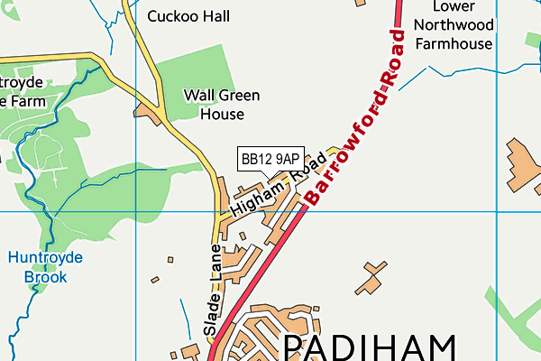 Higham Recreation Ground (Closed) map (BB12 9AP) - OS VectorMap District (Ordnance Survey)