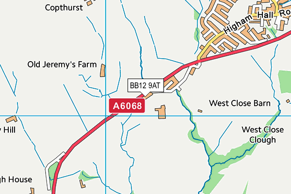 BB12 9AT map - OS VectorMap District (Ordnance Survey)