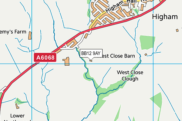BB12 9AY map - OS VectorMap District (Ordnance Survey)