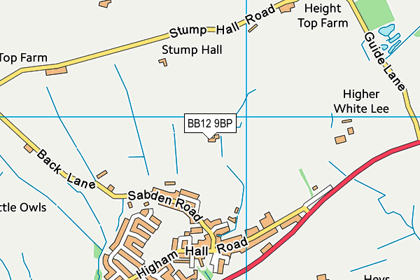 BB12 9BP map - OS VectorMap District (Ordnance Survey)