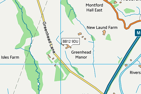 BB12 9DU map - OS VectorMap District (Ordnance Survey)