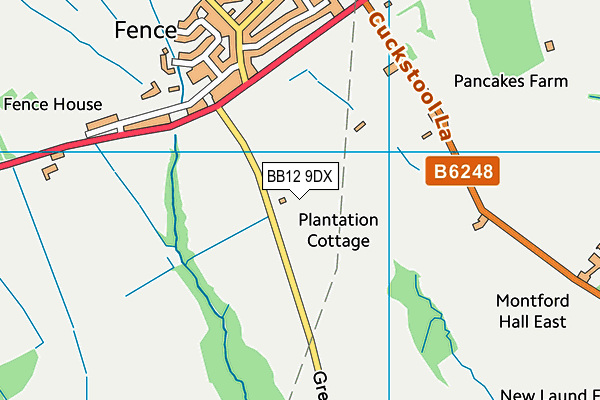 BB12 9DX map - OS VectorMap District (Ordnance Survey)