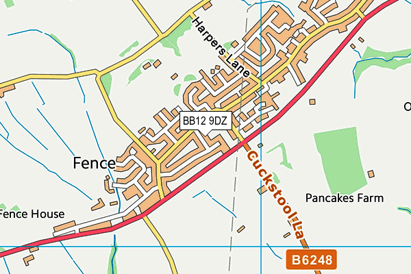 BB12 9DZ map - OS VectorMap District (Ordnance Survey)