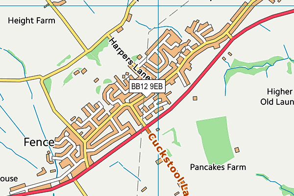 BB12 9EB map - OS VectorMap District (Ordnance Survey)