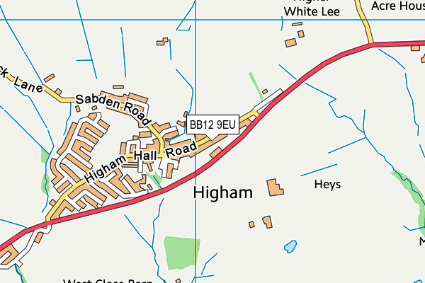 Higham St John's Church of England Primary School map (BB12 9EU) - OS VectorMap District (Ordnance Survey)