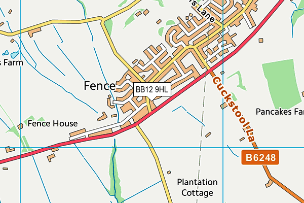 BB12 9HL map - OS VectorMap District (Ordnance Survey)