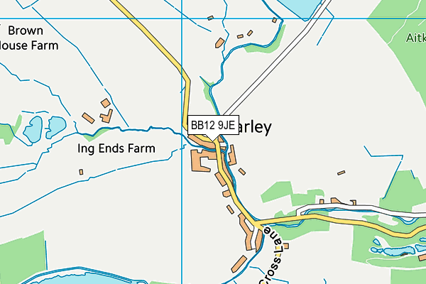 BB12 9JE map - OS VectorMap District (Ordnance Survey)