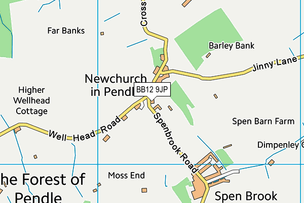 Newchurch-In-Pendle St Mary's Church of England Primary School map (BB12 9JP) - OS VectorMap District (Ordnance Survey)