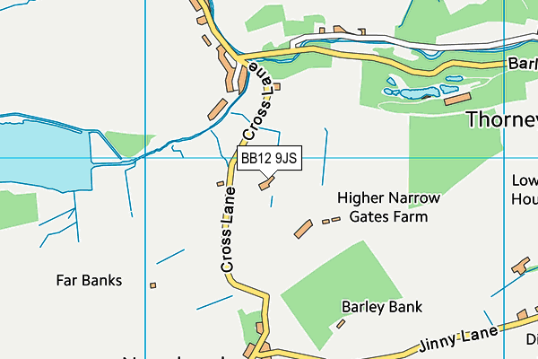 BB12 9JS map - OS VectorMap District (Ordnance Survey)