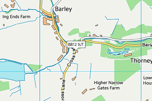 BB12 9JT map - OS VectorMap District (Ordnance Survey)