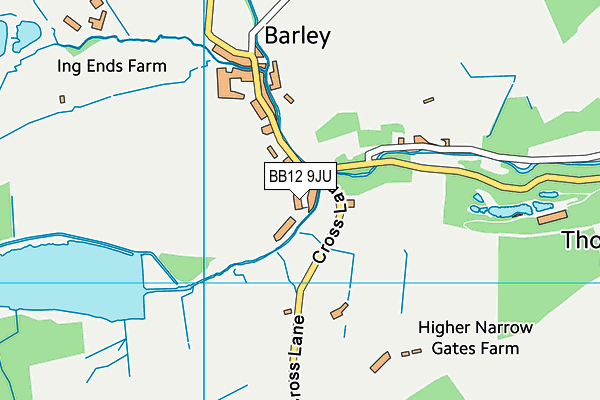 BB12 9JU map - OS VectorMap District (Ordnance Survey)