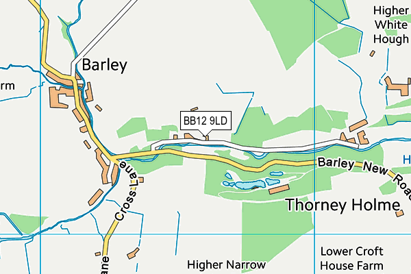 BB12 9LD map - OS VectorMap District (Ordnance Survey)