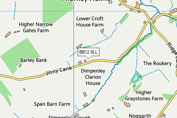 BB12 9LL map - OS VectorMap District (Ordnance Survey)