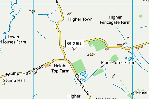 BB12 9LU map - OS VectorMap District (Ordnance Survey)