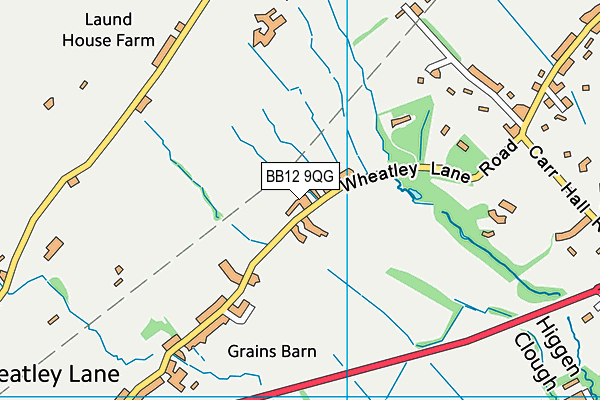 BB12 9QG map - OS VectorMap District (Ordnance Survey)