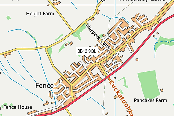 BB12 9QL map - OS VectorMap District (Ordnance Survey)