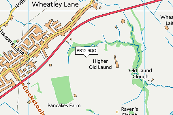 Pendle Forest Sports Club map (BB12 9QQ) - OS VectorMap District (Ordnance Survey)