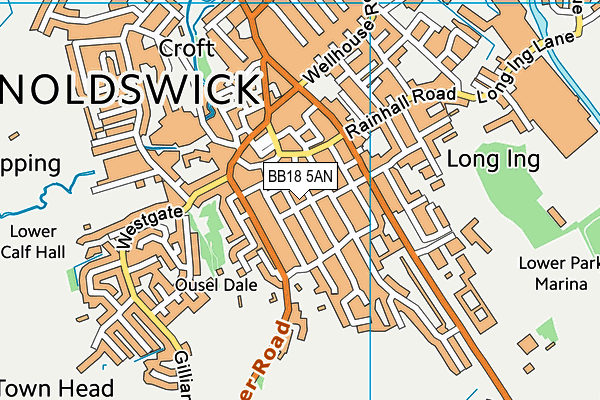 BB18 5AN map - OS VectorMap District (Ordnance Survey)