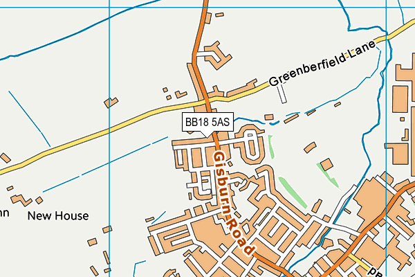 BB18 5AS map - OS VectorMap District (Ordnance Survey)