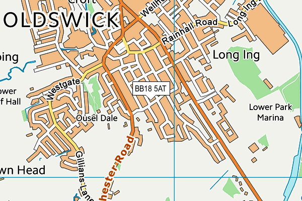 BB18 5AT map - OS VectorMap District (Ordnance Survey)