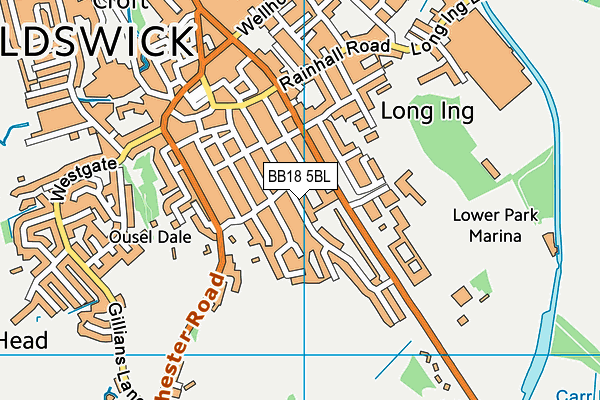 BB18 5BL map - OS VectorMap District (Ordnance Survey)