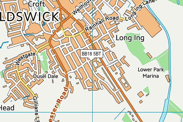 BB18 5BT map - OS VectorMap District (Ordnance Survey)