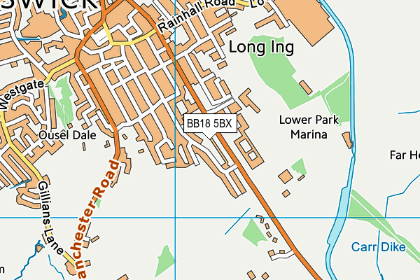 BB18 5BX map - OS VectorMap District (Ordnance Survey)
