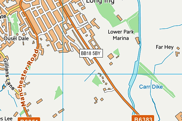 BB18 5BY map - OS VectorMap District (Ordnance Survey)