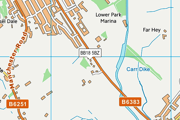 BB18 5BZ map - OS VectorMap District (Ordnance Survey)