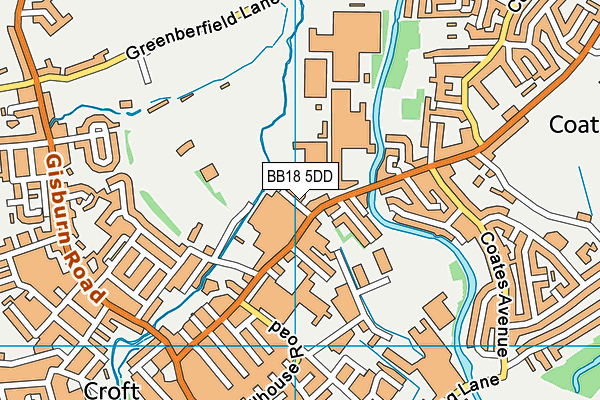 BB18 5DD map - OS VectorMap District (Ordnance Survey)