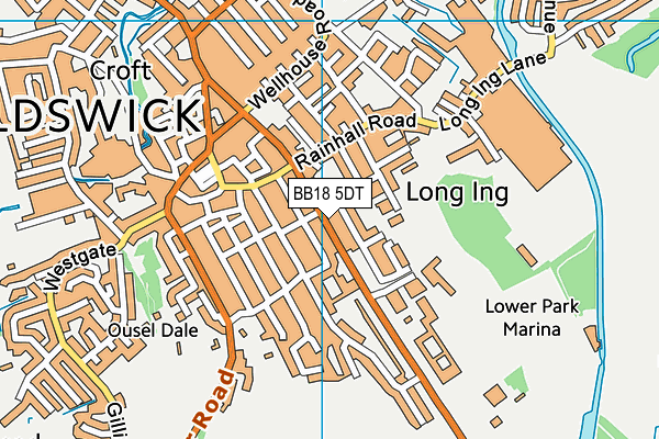 BB18 5DT map - OS VectorMap District (Ordnance Survey)