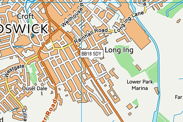 BB18 5DY map - OS VectorMap District (Ordnance Survey)