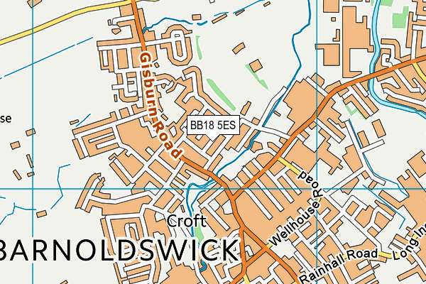 BB18 5ES map - OS VectorMap District (Ordnance Survey)
