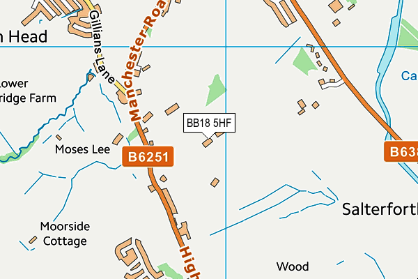 BB18 5HF map - OS VectorMap District (Ordnance Survey)