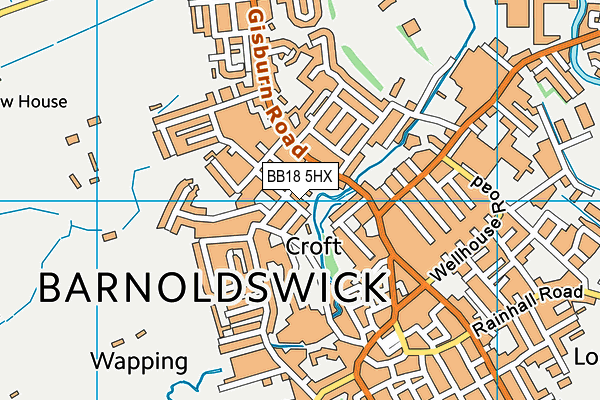 BB18 5HX map - OS VectorMap District (Ordnance Survey)
