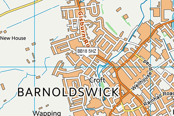 BB18 5HZ map - OS VectorMap District (Ordnance Survey)