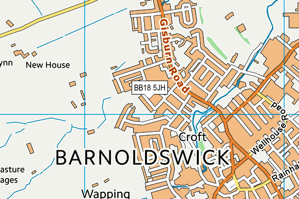 BB18 5JH map - OS VectorMap District (Ordnance Survey)