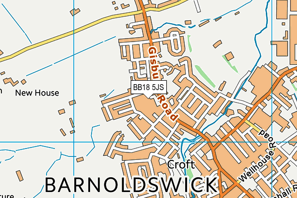 BB18 5JS map - OS VectorMap District (Ordnance Survey)