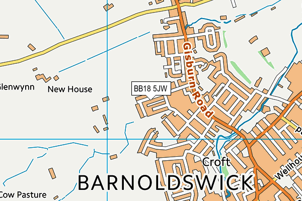 BB18 5JW map - OS VectorMap District (Ordnance Survey)