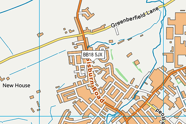 BB18 5JX map - OS VectorMap District (Ordnance Survey)