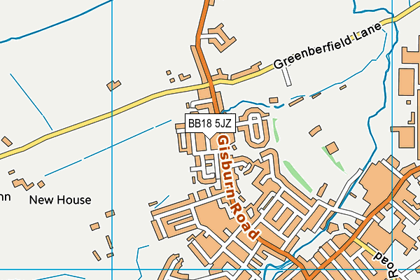 BB18 5JZ map - OS VectorMap District (Ordnance Survey)