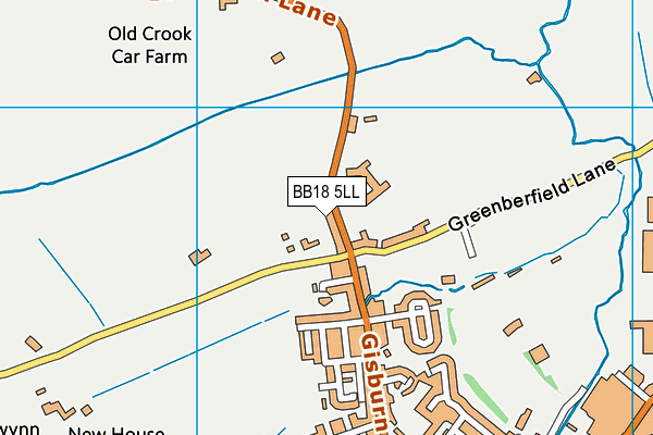 BB18 5LL map - OS VectorMap District (Ordnance Survey)