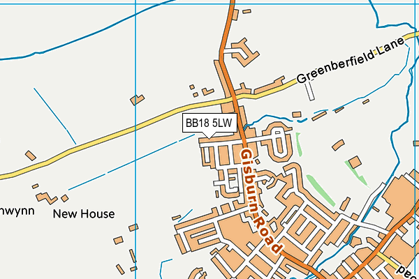 BB18 5LW map - OS VectorMap District (Ordnance Survey)