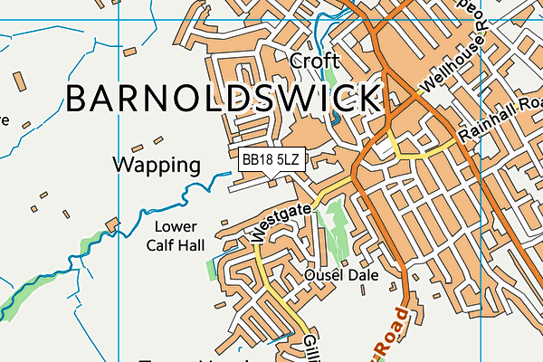 BB18 5LZ map - OS VectorMap District (Ordnance Survey)
