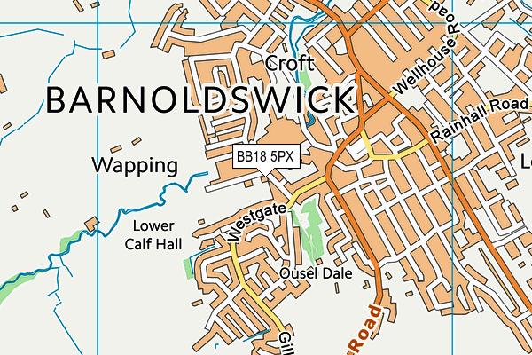 BB18 5PX map - OS VectorMap District (Ordnance Survey)