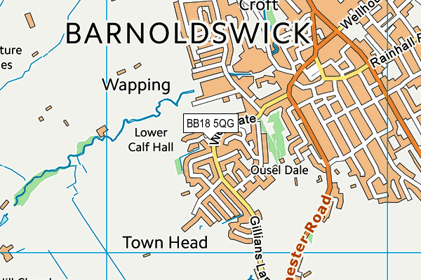 BB18 5QG map - OS VectorMap District (Ordnance Survey)