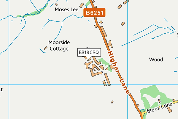 BB18 5RQ map - OS VectorMap District (Ordnance Survey)