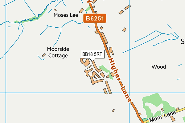 BB18 5RT map - OS VectorMap District (Ordnance Survey)