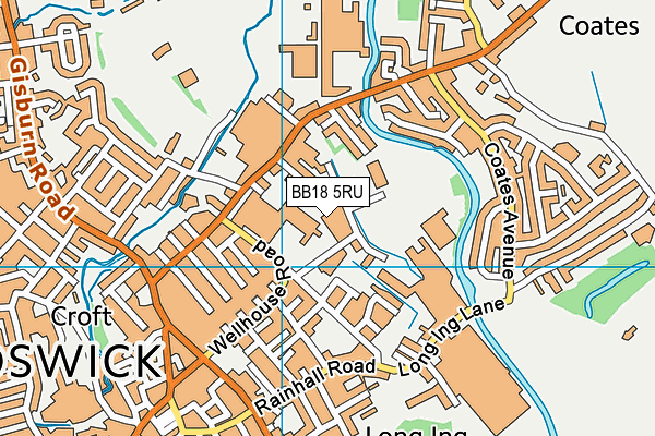 BB18 5RU map - OS VectorMap District (Ordnance Survey)