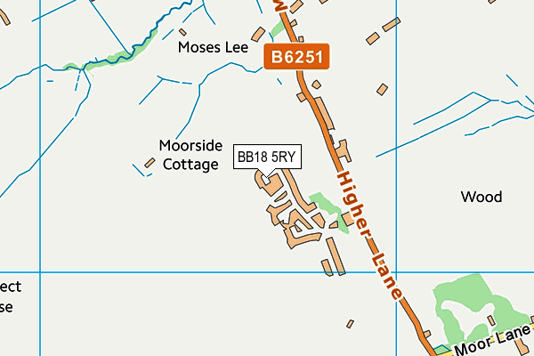 BB18 5RY map - OS VectorMap District (Ordnance Survey)